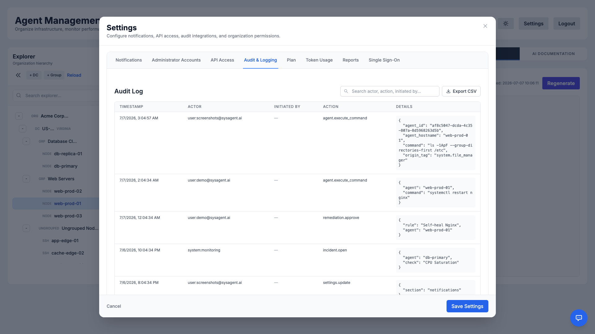 Audit Log